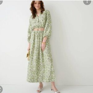 J.CREW Linen Maxi Skirt in Tossed Floral, sz.0